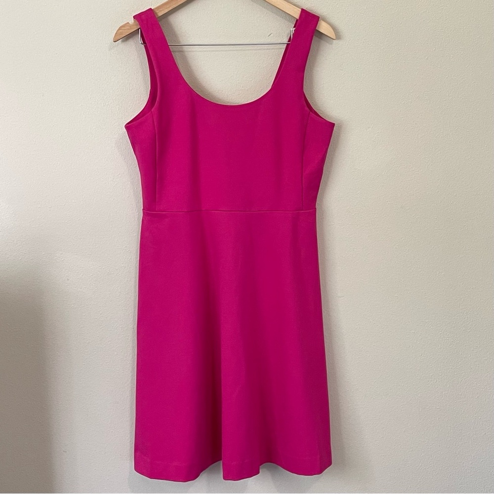 NWT J. Crew Sleeveless Fit Flare Dress Women’s M Pink Wide Strap Scoop Neck